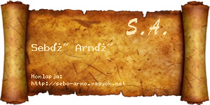 Sebő Arnó névjegykártya